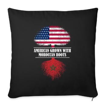 Américain cultivé avec des racines marocaines Maroc - Housse de coussin décorative 45 x 45 cm - noir - Devant
