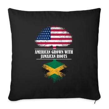 American grown with Jamaican roots flag - Sofakissenbezug 45 x 45 cm - Schwarz - Vorne