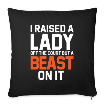Drôle de basket-ball disant joueur de basket-ball - Housse de coussin décorative 45 x 45 cm - noir - Devant