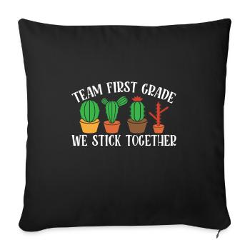 Équipe Première année Nous restons ensemble - School Cactus - Housse de coussin décorative 45 x 45 cm - noir - Devant