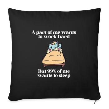 A part of me want to work Einhorn - Sofakissenbezug 45 x 45 cm - Schwarz - Vorne