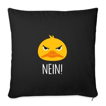 NEIN Ente - Sofakissenbezug 45 x 45 cm - Schwarz - Vorne