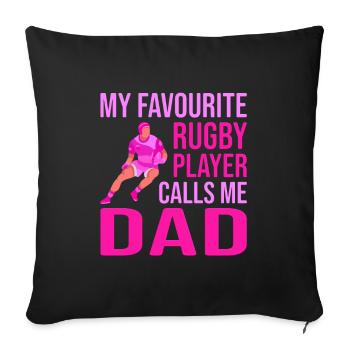 Rugby Player Father's Day Rugby Gift Rugby Coach - Sofa pillowcase 17,3'' x 17,3'' (45 x 45 cm) - black - Front