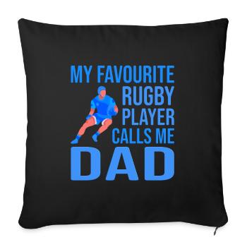 Rugby Player Father's Day Rugby Gift Rugby Coach - Sofa pillowcase 17,3'' x 17,3'' (45 x 45 cm) - black - Front