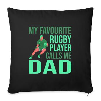Rugby Player Father's Day Rugby Gift Rugby Coach - Sofa pillowcase 17,3'' x 17,3'' (45 x 45 cm) - black - Front