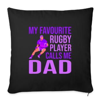 Rugby Player Father's Day Rugby Gift Rugby Coach - Sofa pillowcase 17,3'' x 17,3'' (45 x 45 cm) - black - Front