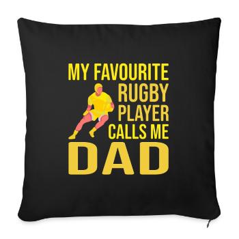Rugby Player Father's Day Rugby Gift Rugby Coach - Sofa pillowcase 17,3'' x 17,3'' (45 x 45 cm) - black - Front