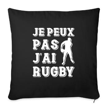 Je Peux Pas J'ai Rugby Joueur Maillot France Rugby - Sofakissenbezug 45 x 45 cm - Schwarz - Vorne