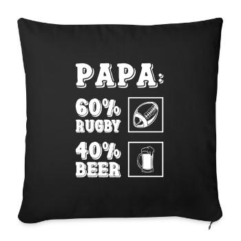 Joueur de rugby Rugby Cadeau Entraîneur de rugby - Housse de coussin décorative 45 x 45 cm - noir - Devant