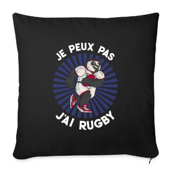 Je Peux Pas J'ai Rugby Joueur Maillot France Rugby - Sofakissenbezug 45 x 45 cm - Schwarz - Vorne