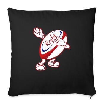 Dab Rugby Dab Joueur Maillot France Rugby - Housse de coussin décorative 45 x 45 cm - noir - Devant