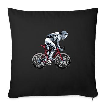Vélo de route Vélo de route Cyclisme Cycliste - Housse de coussin décorative 45 x 45 cm - noir - Devant