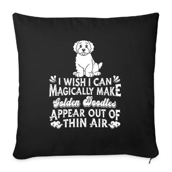 Chien Doodle d’or - Housse de coussin décorative 45 x 45 cm - noir - Devant