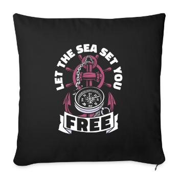 Seglen Segelboot Segler - Sofakissenbezug 45 x 45 cm - Schwarz - Vorne