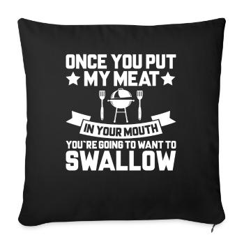Dès que tu mets Ma chair dans ta bouche - Housse de coussin décorative 45 x 45 cm - noir - Devant