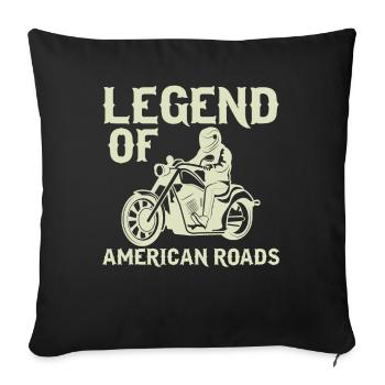 Legend of the American Roads - Sofa pillowcase 17,3'' x 17,3'' (45 x 45 cm) - black - Front