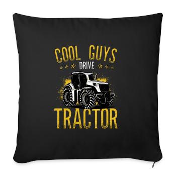 Cool guys drive tractor farmer - Sofa pillowcase 17,3'' x 17,3'' (45 x 45 cm) - black - Front