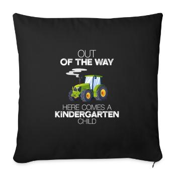 Out of the way here comes a kindergarten child Tra - Sofa pillowcase 17,3'' x 17,3'' (45 x 45 cm) - black - Front