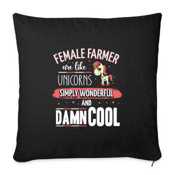 Female farmers are like unicorns farmer's wife - Sofakissenbezug 45 x 45 cm - Schwarz - Vorne