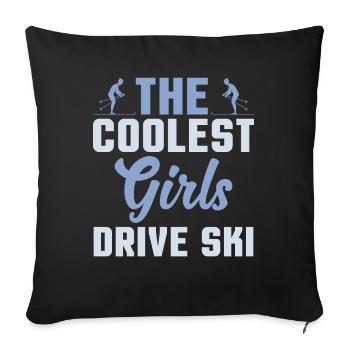The Coolest Girls Ski - Girls - Sofa pillowcase 17,3'' x 17,3'' (45 x 45 cm) - black - Front