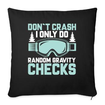 Funny Skier Saying Skiing Snow Winter - Sofa pillowcase 17,3'' x 17,3'' (45 x 45 cm) - black - Front