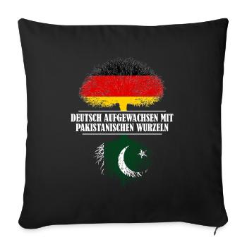 Deutsch mit pakistanischen Wurzeln - Sofakissenbezug 45 x 45 cm - Schwarz - Vorne