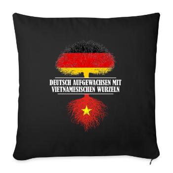 Deutsch mit vietnamesischen Wurzeln - Sofakissenbezug 45 x 45 cm - Schwarz - Vorne