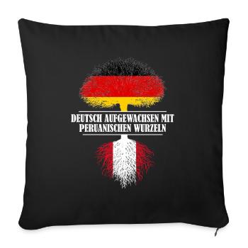 Deutsch mit peruanischen Wurzeln - Sofakissenbezug 45 x 45 cm - Schwarz - Vorne