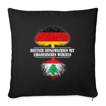 Deutsch mit libanesischen Wurzeln - Sofakissenbezug 45 x 45 cm - Schwarz - Vorne