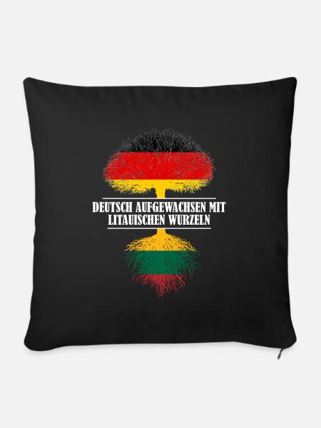 Deutsch mit litauischen Wurzeln - Sofakissenbezug 45 x 45 cm - Schwarz