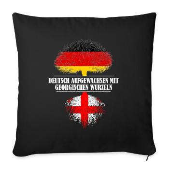 Deutsch mit georgischen Wurzeln - Sofakissenbezug 45 x 45 cm - Schwarz - Vorne