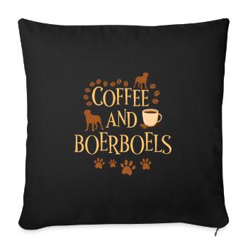 Café et Boerboels - Housse de coussin décorative 45 x 45 cm - noir - Devant