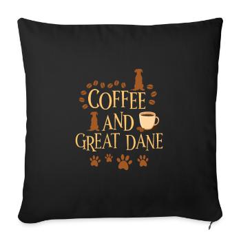Coffee and Great Dane - Sofa pillowcase 17,3'' x 17,3'' (45 x 45 cm) - black - Front