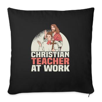 Teacher of Religion Religious Education - Sofa pillowcase 17,3'' x 17,3'' (45 x 45 cm) - black - Front