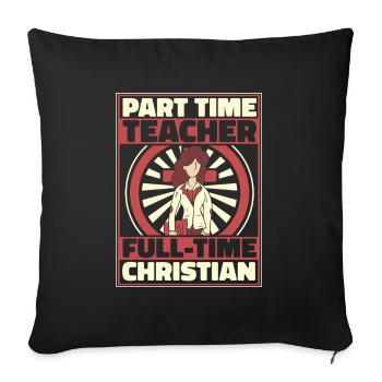 Teacher of Religion Religious Education - Sofa pillowcase 17,3'' x 17,3'' (45 x 45 cm) - black - Front