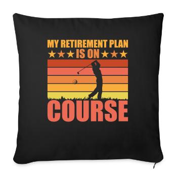 Mein Ruhestandsplan Ist Auf Kurs - Golf Opa - Sofakissenbezug 45 x 45 cm - Schwarz - Vorne