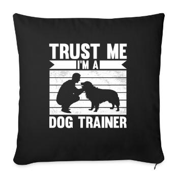 Dresseur de chiens Dresseur de chiens - Housse de coussin décorative 45 x 45 cm - noir - Devant