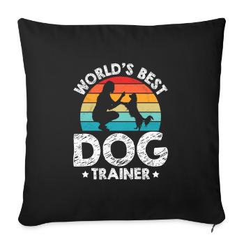 Dresseur de chiens Dresseur de chiens - Housse de coussin décorative 45 x 45 cm - noir - Devant
