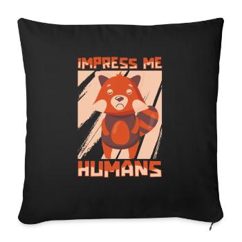 Petit panda - Housse de coussin décorative 45 x 45 cm - noir - Devant