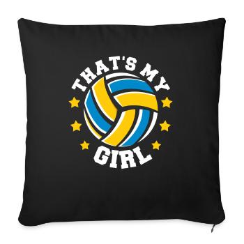 Volleyball Volleyball Joueur Volleyball Mère Volleyball Maman - Housse de coussin décorative 45 x 45 cm - noir - Devant