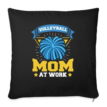 Volleyball Volleyball Joueur Volleyball Mère Volleyball Maman - Housse de coussin décorative 45 x 45 cm - noir - Devant
