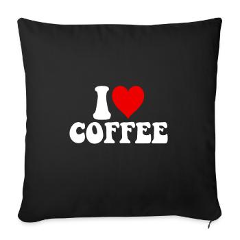 I love coffee - Sofakissenbezug 45 x 45 cm - Schwarz - Vorne