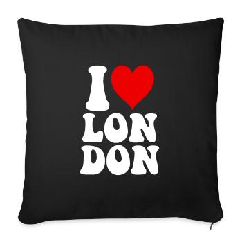 I love London - Sofa pillowcase 17,3'' x 17,3'' (45 x 45 cm) - black - Front