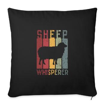 Murmure de moutons - Housse de coussin décorative 45 x 45 cm - noir - Devant