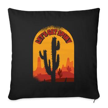 Jardin de cactus - Housse de coussin décorative 45 x 45 cm - noir - Devant