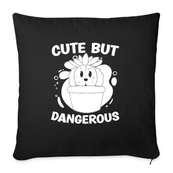 Cactus Garden Funny Cute But Dangerous - Sofa pillowcase 17,3'' x 17,3'' (45 x 45 cm) - black - Front