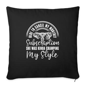 Hystérectomie - Housse de coussin décorative 45 x 45 cm - noir - Devant