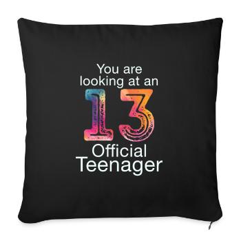 Officiel 13 adolescents - Housse de coussin décorative 45 x 45 cm - noir - Devant