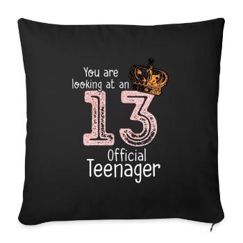 Vous regardez un adolescent officiel 13 - Housse de coussin décorative 45 x 45 cm - noir - Devant