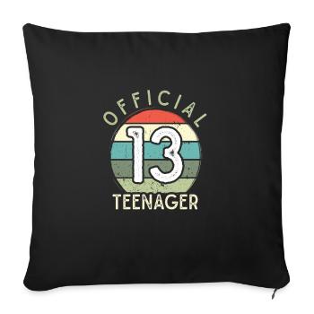 Officiel 13 Teen Vintage - Housse de coussin décorative 45 x 45 cm - noir - Devant